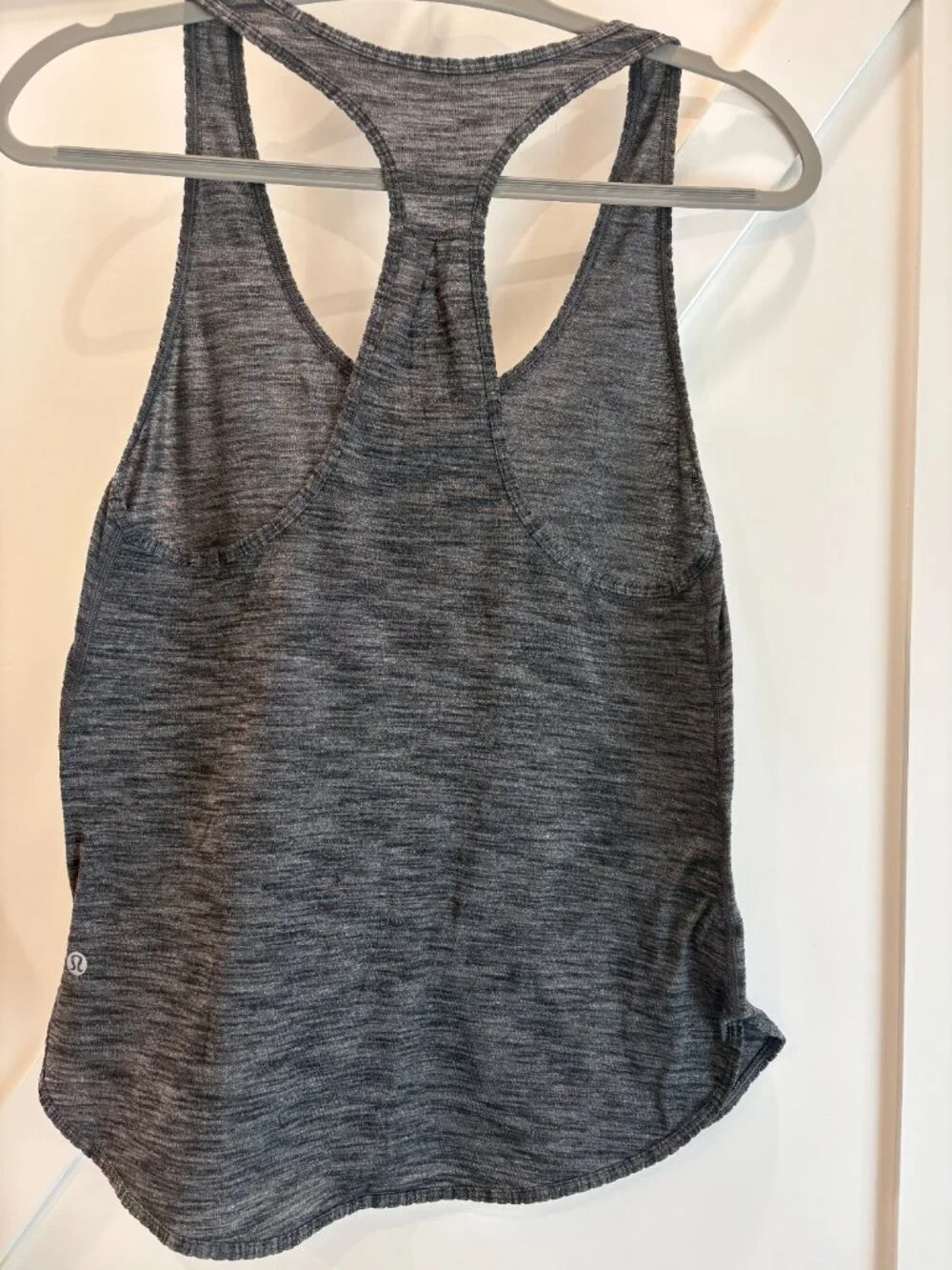 Lululemon Tank Top Heathered Gray/Black Racerback Sz 4